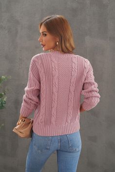 Pink Buttons Weave Knit Cardigan Pink Textured Knit Cardigan With Crew Neck, Pink Crew Neck Cardigan With Textured Knit, Pink Cable Knit Casual Cardigan, Pink Casual Cable Knit Cardigan, Casual Pink Cable Knit Cardigan, Pink Cable Knit Long Sleeve Cardigan, Casual Crew Neck Cable Knit Cardigan, Leopard Satin Dress, Plain Vest