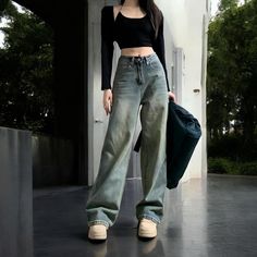 Vintage Green Washed Women's Straight-Leg Jeans - A Timeless Classic HANDMADE / HANDCRAFTED to order The vintage wash on these jeans is meticulously applied to create a soft, worn-in look, evoking the charm of well-loved, decades-old denim. This distinctive green hue, achieved through a special dyeing and washing process, gives the jeans a unique character, making each pair one-of-a-kind. The fabric is both durable and comfortable, designed to mold to your body over time, enhancing the vintage f Green Washed Jeans, Baggy Washed Y2k Jeans, Baggy Y2k Washed Jeans, Y2k Style Baggy Washed Jeans, Y2k Full-length Jeans With Five Pockets, Grunge Straight Leg Washed Jeans, Dark Wash Y2k Full Length Jeans, Y2k Straight Leg Jeans With Five Pockets, Y2k Style Dark Wash Full Length Jeans