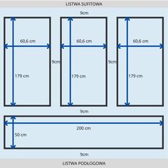 the size and width of a wall with measurements for each section, including three sections