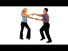 two people are dancing together on a white background