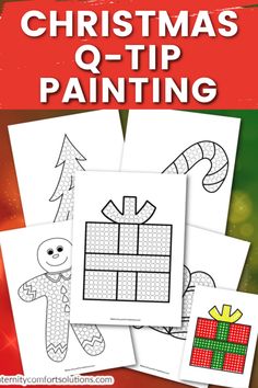 christmas q - tip painting activity for kids