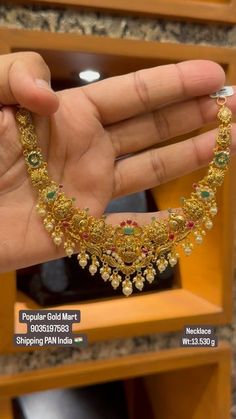 Gold Neckless Jewelry, Light Weight Gold Jewellery, Indian Wedding Jewelry Sets, Gold Jewellry, New Gold Jewellery Designs, Diamond Earrings Design, Mangalore, Bride Jewelry, Wedding Jewellery Collection