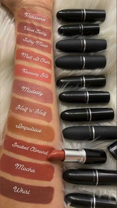 Mac Lipstick swatch Smoked Almond Mac Lipstick, Powder Kiss Lipstick Mac, Mac Runway Hit Lipstick, Mac Half N Half Lipstick, Mac Impulsive Lipstick, Mac Down To An Art Lipstick, Mac Lipstick Thanks Its Mac, Mac Patisserie Lipstick, Mac Sultriness Lipstick