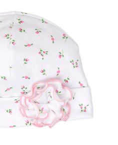 Patterned with elegant roses, our cozy hat will keep baby's head warm and covered. Made from 100% Pima cotton for the softest, snuggliest fit. 100% Pima Cotton Made in Peru Fitted style Machine wash cold; tumble dry low Soft Cotton Cap, Pink Cotton Bonnet For Spring, Roses Print, Kissy Kissy, Cozy Hat, Mommy Life, Garden Roses, Baby Head, Rose Print