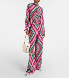 Find VALENTINO Printed Silk Palazzo Pants on Editorialist. Material: 100% silk. Care instructions: do not wash. Made in Italy. Designer color name: Multicolour. Elegant Multicolor Silk Bottoms, Elegant Multicolor Pants For Work, Elegant Multicolor Pants For Workwear, Silk Palazzo Pants, Womens Palazzo Pants, Black Palazzo Pants, Valentino Clothing, Printed Palazzo Pants, Pink Bottom