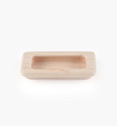 an empty wooden tray on a white background