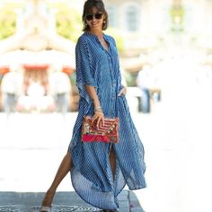 Material: Polyester Pattern Type: Solid Style: Street Style Street Style: Sexy & Club Striped Long Sleeve Maxi Dress For Vacation, Striped Long Sleeve Maxi Dress For Summer, Long Sleeve Striped Maxi Dress For Summer, Spring Beach Button-up Maxi Dress, Summer Button-up Maxi Dress For Beach, Chic Striped Shirt Dress For Vacation, Summer Shirt Dress With Buttons For Vacation, Summer Vacation Shirt Dress With Button Closure, Summer Button-up Maxi Dress