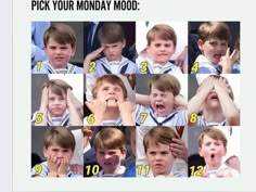 a series of pictures showing how to pick your monday mood