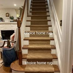 stairs with the words choice home rug on them