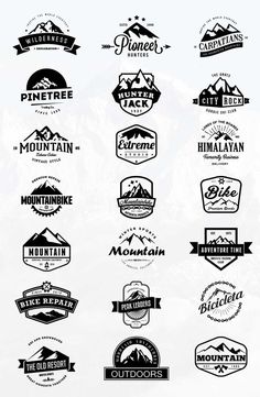 the mountain badges and emblems are all black and white, but there is no image on