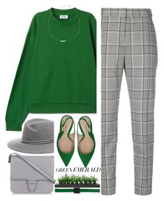 "1603" by mykatty091 ❤ liked on Polyvore featuring rag & bone, Alexander Wang, Deimille, AlaÃ¯a, Vintage, NÂ°21, GREEN, emeraldgreen and polyvorecontest Mode Ab 50, Looks Chic, Plaid Pants, 가을 패션, Work Outfits Women, Fall Fashion Outfits, Business Casual Outfits, Fashion Mode