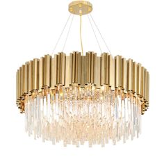 a gold chandelier hanging from the ceiling