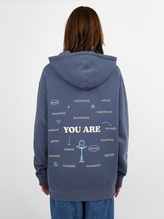 - Heavyweight unisex hoodie with an oversized fit - 70% cotton / 30% polyester premium fleece blend - High quality embroidered logo on front & design printed on back - Brushed interior for ultimate comfort Happiness Project, Mental Health Resources, Vibrant Design, Kids Hats, Front Design, Kids Accessories, Unisex Hoodies, Encouragement, Print Design