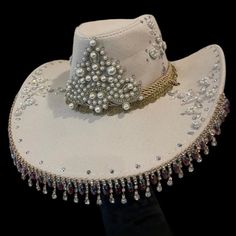 Golden Hour Western Hat Festival Hat Rhinestone Cowboy Hat - Etsy Elegant Rhinestone Hats For Festival, Elegant Rhinestone Festival Hats, Festival Hat With Rhinestones And High Crown, Festival Hats With Rhinestones And High Crown, Festival Fedora Hats With Rhinestones, Festival Hats With Rhinestones And Short Brim, Elegant Embellished Hats For Festival, Costume Hat With Rhinestones For Festivals, Rhinestone Cowboy Hat