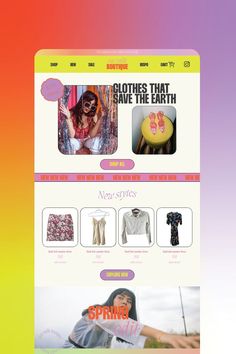 the website is designed to look like it has clothes on display and in different colors