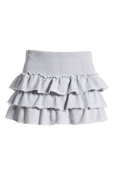 Cascading ruffles lend stunning dimension to a soft French terry skirt fashioned in a stem-baring silhouette. Pull-on style 95% cotton, 5% spandex Machine wash, dry flat Imported Stretch Cotton Mini Skirt With Ruffles, Ruffle Skirts, Cascading Ruffles, Stockholm Fashion, Simple Trendy Outfits, Cute Skirts, Mode Inspiration, Dream Clothes, Skirt Outfits