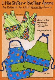 the little sister and brother apron sewing pattern