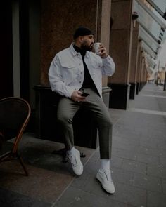 Air Force 1 Outfit Men, Mens Fall Outfits, Streetwear Mode, Mens Trendy Outfits, Mens Outfit Inspiration, Mens Fashion Streetwear, Double Denim, Winter Outfits Men, Mens Fashion Casual Outfits