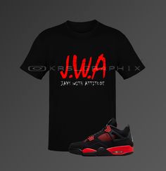 This t-shirt inspired by the Jordan 4 Retro 'Red Thunder' colorway is everything you've dreamed of and more. It feels soft and lightweight, with the right amount of stretch. It's comfortable and flattering for both men and women. This Jordan inspired design is perfect for sneakerheads everywhere!  * 100% combed and ring-spun cotton (Heather colors contain polyester) * Ash color is 99% combed and ring-spun cotton, 1% polyester * Heather colors are 52% combed and ring-spun cotton, 48% polyester * Urban Red Sports T-shirt, Red Urban Sports T-shirt, Urban Red Tops For Fan Merchandise, Urban Style Red T-shirt For Fan Merchandise, Red Fan Apparel T-shirt For Streetwear, Red Hip Hop T-shirt For Fans, Casual Red T-shirt With Heat Transfer Vinyl, Red Thunder 4s, Jordan 4 Retro Red Thunder