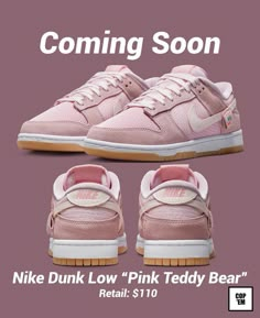 Nike Dunk Low Teddy Bear, Dunk Low Teddy Bear, Nike App, Pink Teddy Bear, Nike Shoes Jordans, Nike Air Shoes