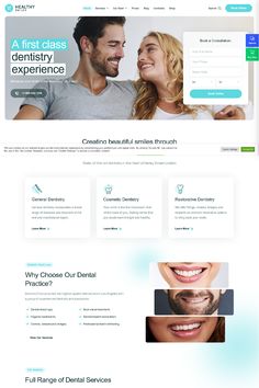 Healthy Smiles Dental theme is a all-in-one dental clinic and dentist theme – it has all the needed dedicated dentistry functionality and clean medical style, so that lets you set up a dental clinic website, as well as a aesthetic dentistry clinic website of a orthodontist services page. Dentistry Clinic, Figma Design, Dental Website, Medical Theme, Aesthetic Dentistry, Restorative Dentistry, Medical Icon, General Dentistry, Best Dentist