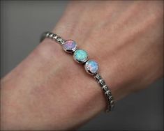 3-Stone Opal Flower Cuff – LE Jewelry Designs Adjustable Opal Round Bracelets, Adjustable Round Opal Bracelets, Opal Cuff Bracelet, Flower Cuff, Synthetic Opal, Opal Color, Opal Bracelet, Gorgeous Bracelet, Stone Settings