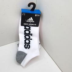 Adidas No-Show Socks . Brand New, Never Used . Original Tags Attached . 6 Pairs Of No-Show Socks . 98% Polyester 2% Spandex . Very Soft Comfortable Socks Adidas Breathable White Socks, Adidas White Breathable Socks, White Breathable Adidas Socks, Comfortable Socks, Athletic Socks, No Show Socks, Grey Adidas, Adidas Men, Gray White