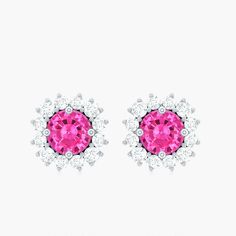 Product Details No celebration is complete without a thoughtful gift, and on Mothers Day, a beautiful piece of jewelry is sure to bring a smile of joy. These stud earrings feature round-cut pink sapphire stones set in a prong setting, surrounded by a halo of Diamond, making them a stunning choice for any mom. Expertly crafted with high-quality solid gold metal, these earrings are both durable and timeless, ensuring they can be cherished for years to come. Product Information SKU SHP-EARRINGS0621 Pink Sapphire Round Cut Jewelry For Wedding, Pink Sapphire Round Earrings As Gift, Pink Brilliant Cut Round Diamond Earrings, Pink Sapphire Round Cut Jewelry, Pink Sapphire Round Jewelry, Pink Diamond Jewelry, Halo Earrings Studs, Sapphire Stone, Sapphire Earrings