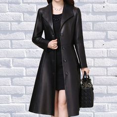 ●→ 100% lambskin long coat ●→ Length : As picture ●→ Wax treated, Glossy effect ●→ Button down ●→ Premium quality material used, best tanned original Lambskin leather. ●→ The lambskin, original leather genuine hide, the overcoat is one of its best type. ●→ High-quality soft hand feel leather, supple skin. ●→ Buttery hand feel ●→ Stitching: Detailing Throughout with Fine Stitching ●→ Customization: Available in all variations e.g, Color, Leather Type & Size. charges applicable ●→ Occasions: Casua Winter Leather Long Coat With Buttons, Winter Long Leather Coat With Buttons, Winter Office Leather Jacket With Double Button Closure, Elegant Single Breasted Long Leather Jacket, Elegant Single-breasted Long Leather Jacket, Elegant Long Single Breasted Leather Jacket, Elegant Long Single-breasted Leather Jacket, Fall Leather Long Coat With Double Button Closure, Long Leather Coat With Buttons For Fall