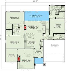 the floor plan for this house shows the living room and dining area, as well as the