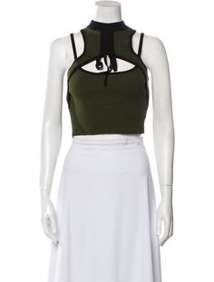 Monse Crop TopGreenColorblock PatternSleeveless with Mock NeckFit:Tops by Monse typically fit true to size. Fitted Sleeveless Color Block Top, Stretch Crop Top With Contrast Color, Spring Sleeveless Top With Contrast Color, Sleeveless Tops With Contrast Color For Spring, Fitted Crop Top With Contrast Color For Summer, Contrast Color Sleeveless Tops For Spring, Sleeveless Stretch Top With Contrast Color, Color Block Stretch Sleeveless Top, Black Sleeveless Color Block Tank Top