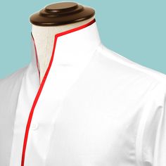 "High Open Collar Full Sleeves Shirt Tailor-Made On Order shirt 𝘈 𝘩𝘪𝘨𝘩 𝘤𝘰𝘭𝘭𝘢𝘳 𝘴𝘩𝘪𝘳𝘵 𝘪𝘴 𝘢 𝘤𝘭𝘢𝘴𝘴𝘪𝘤 𝘢𝘯𝘥 𝘵𝘪𝘮𝘦𝘭𝘦𝘴𝘴 𝘴𝘵𝘺𝘭𝘦 𝘵𝘩𝘢𝘵 𝘢𝘥𝘥𝘴 𝘢 𝘵𝘰𝘶𝘤𝘩 𝘰𝘧 𝘴𝘰𝘱𝘩𝘪𝘴𝘵𝘪𝘤𝘢𝘵𝘪𝘰𝘯 𝘵𝘰 𝘢𝘯𝘺 𝘰𝘶𝘵𝘧𝘪𝘵. 𝘛𝘩𝘪𝘴 𝘴𝘵𝘺𝘭𝘦 𝘧𝘦𝘢𝘵𝘶𝘳𝘦𝘴 𝘢 𝘤𝘰𝘭𝘭𝘢𝘳 𝘵𝘩𝘢𝘵 𝘴𝘵𝘢𝘯𝘥𝘴 𝘶𝘱 𝘢𝘯𝘥 𝘦𝘯𝘤𝘪𝘳𝘤𝘭𝘦𝘴 𝘵𝘩𝘦 𝘯𝘦𝘤𝘬, 𝘱𝘳𝘰𝘷𝘪𝘥𝘪𝘯𝘨 𝘢 𝘳𝘦𝘧𝘪𝘯𝘦𝘥 𝘢𝘯𝘥 𝘱𝘰𝘭𝘪𝘴𝘩𝘦𝘥 𝘭𝘰𝘰𝘬. 𝘐𝘵'𝘴 𝘢 𝘷𝘦𝘳𝘴𝘢𝘵𝘪𝘭𝘦 𝘱𝘪𝘦𝘤𝘦 𝘰𝘧 𝘤𝘭𝘰𝘵𝘩𝘪𝘯𝘨 𝘵𝘩𝘢𝘵 𝘤𝘢𝘯 𝘣𝘦 𝘸𝘰𝘳𝘯 𝘸𝘪𝘵𝘩 𝘢 𝘴𝘶𝘪𝘵 𝘧𝘰𝘳 𝘧𝘰𝘳𝘮𝘢𝘭 𝘰𝘤𝘤𝘢𝘴𝘪𝘰𝘯𝘴 𝘰𝘳 𝘥𝘳𝘦𝘴𝘴𝘦𝘥 𝘥𝘰𝘸𝘯 𝘸𝘪𝘵𝘩 𝘫𝘦𝘢𝘯𝘴 𝘧𝘰𝘳 𝘢 𝘤𝘢𝘴𝘶𝘢𝘭 𝘭𝘰𝘰𝘬. 𝘛𝘩𝘦 𝘩𝘪𝘨𝘩 𝘤𝘰𝘭𝘭𝘢𝘳 𝘢𝘭𝘴𝘰 𝘰𝘧𝘧𝘦𝘳𝘴 𝘢𝘥𝘥𝘪𝘵𝘪𝘰𝘯𝘢𝘭 𝘤𝘰𝘷𝘦𝘳𝘢𝘨𝘦 𝘢𝘯𝘥 𝘱𝘳𝘰𝘵𝘦𝘤𝘵𝘪𝘰𝘯 𝘢𝘨 Collar White Shirt, Dapper Gentleman Style, High Collar Shirts, Wedding Shirt, Simply Dress, Chinese Collar, Trim Styles, White Collared Shirt, African Clothing For Men