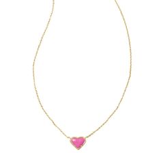 Dainty, sweet, and oh-so-chic, the Anna Pendant Necklace will have you feeling the love. An adorable heart pendant on a delicate chain, style this sweet necklace solo or stacked for a fun, flirty look. To preserve your fashion jewelry for years to come, agents such as soaps, perfumes, lotions, makeup, hair and cleaning products, and other chemical contact should be avoided. Take care to remove jewelry before showering, sleeping, exercising or swimming. Kendra Scott is known for its design and ma Brass Pendant Necklace, Preppy Jewelry, Target Gifts, Sweet Necklace, Kendra Scott Necklace, Delicate Chain, Kendra Scott Jewelry, Girly Jewelry, Brass Pendant