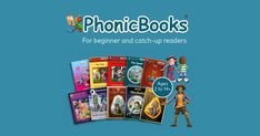 the book cover for phonic books is shown with an image of children's books