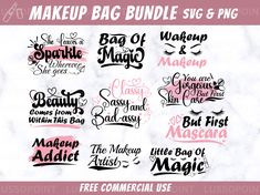 makeup bag bundle svg and png example for use in the design files,