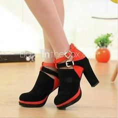 Black Chunky Heels Boots, Orange High Heels, Platform Chunky Heels, Black Chunky Heels, Chunky Heels Boots, Shoes Platform, Platform Heels Chunky, Buckle Shoes