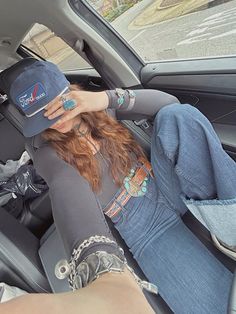 retro ford hat, kimes ranch jeans, jewels