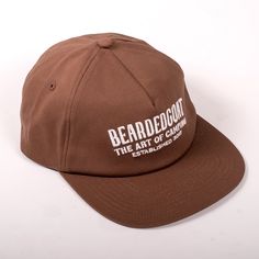 Brown Art of Camping Adjustable Curved Brim Hat For Streetwear, Adjustable Fit Curved Brim Hat For Streetwear, Streetwear Hat With Adjustable Fit And Curved Brim, Brown Flat Brim Hat For Streetwear, Adjustable Snapback Hat With Curved Brim, Vintage Hats With Short Brim For Outdoor Activities, Brown Flat Brim Baseball Cap, One Size Fits Most, Vintage Short Brim Hat For Outdoor Activities, Adjustable Flat Brim Sun Hat For Streetwear