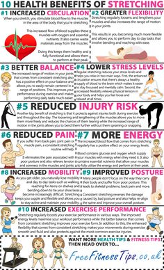 People usually stretch before and after their workout sessions. Stretching is not very time consuming and it also does not require much effort, which is why it can be a little tough for most people to believe that stretching does wonders for your body and its health.  If you are curious, here is how stretching is extremely beneficial for you: Infographic by – Free Fitness Tips Benefits Of Stretching, Muscle Stretches, Tomato Nutrition, Calendula Benefits, Matcha Benefits, Lemon Benefits, Coconut Health Benefits, Stomach Ulcers, Benefits Of Coconut Oil