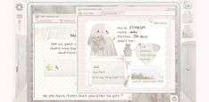 a computer screen with a baby's birth announcement on the front and back side