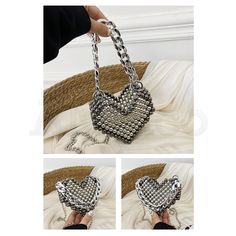 A small and exquisite pocket shaped bag in the shape of a heart. Simple and elegant, suitable for various occasions. It can also be used as decorative accessories. Beads shine like mirrors, Pure handmade, each bead is strung together by workers. You are well worth having.                           Bag size: 5.31 inches (13.5cm) wide, 4.72 inches (12cm) high, 1.96 inches (5cm) thick Manual measurement may have an error of 0.39-1.19 inches (1-3cm). Due to different monitors, different lighting con Heart Simple, Embellished Purses, Accessories Beads, Hand Beaded Bag, Diy Bags Patterns, Pearl Bag, Beaded Handbag, Frame Bag, Beaded Bag