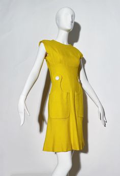 Pierre Cardin Yellow Mod Dress - Etsy Pierre Cardin Dress, Dior Skirt, Mod Dress, Pierre Cardin, Printed Pants, Raw Silk, Von Furstenberg, Diane Von, Diane Von Furstenberg