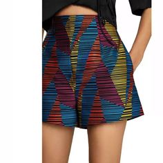 Bcbgmaxazria Womens Black High Waist Geometric Stripe Shorts Guaranteed Authentic. Price: $158.00 New With Tags Never Worn Size 6 Chic Summer Bottoms With Geometric Pattern, Multicolor Short Bottoms For Party, Multicolor Bottoms With Geometric Pattern For Summer, Chic Multicolor Fitted Shorts, Multicolor Bottoms For Summer Night Out, Multicolor Bottoms For Night Out In Summer, Chic Multicolor Bottoms, High Waisted Dress, Culotte Shorts