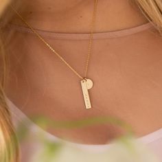 Mama & Co Disc Necklace - The Perfect Gift For Mothers | Made By Mary Personal Mantra, J Necklace, Made By Mary, Silver Bar Necklace, Vertical Bar, Mom Necklace, Disc Necklace, Romantic Gifts, Grandchildren