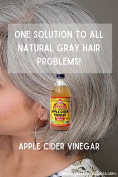 Dry Gray Hair, Healthy Gray Hair, Grey Hair Problem, Acv Hair Rinse, Acv Hair, Vinegar For Hair, Apple Cider Vinegar Rinse, Grey Hair Care, Vinegar Rinse