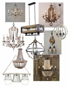 an assortment of chandeliers hanging from the ceiling