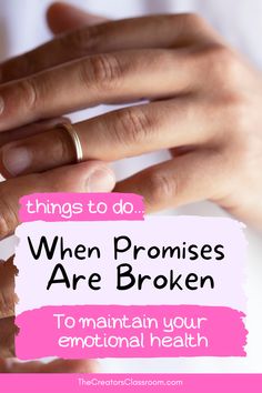 Photo of a person taking off their wedding ring and the caption, "things to do when promises are broken to maintain our emotional health." Simple Black Choker, Empty Promises, Broken Promises, You Promised, Love Each Other, Black Choker