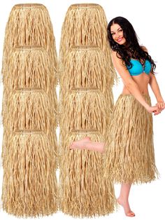 PRICES MAY VARY. Grass Skirt Set: we will provide you with a total of 8 pieces natural raffia skirts, which are long enough in size, sufficient in quantity and classic in appearance to easily meet your party wear needs, and are suitable for adults to wear and bring more fun to your party Suitable Size: our hula skirts for adults are approx. 24 inches/ 60 cm in length and about 36 inches/ 91 cm in waistline, with a tie design, suitable for people of different sizes, and convenient for you to put Luau Costume, Hawaiian Grass Skirt, Hawaiian Costume, Hawaiian Skirt, Hula Skirt, Mermaid Stuff, Grass Skirt, Mermaid Parties, Hawaiian Party