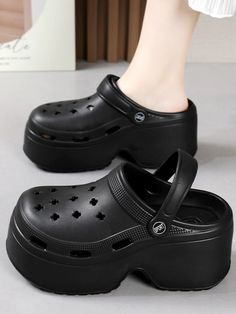 Hollow Crocs Sandals Slippers Platform Shoes WHITE-39-40 Crocs Heels, Crocs Platform, Sandals Crocs, Crocs Slippers, Slippers Platform, Platform Shoes Sandals, Black Crocs, Crocs Fashion, Crocs Sandals