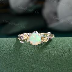 Unique Opal engagement ring Vintage yellow gold Cluster marquise Moss agate Amethyst party ring Leaf flower ring Promise Anniversary gift ◆ Item specifications: - Center stone: Natural Opal - Stone size & Shaped: 7mm & round - Side stone: Marquise moss agate & Round Amethyst - Stone Carat: About 0.18ct - Band width*thickness: 1.6*1.2mm - Metal: 14/18k rose/white/yellow gold - Ring size: optional ◆ Production and transportation: It usually takes 2-3 weeks of production time and 3-5 days to ship ( Opal Ring With Gemstone Accents For Anniversary, Oval Multi-stone Flower Ring For Anniversary, Marquise Cluster Ring In White For Gift, Oval Gemstone Flower Ring For Anniversary, Oval Multi-stone Flower Ring Gift, Elegant White Amethyst Ring Gift, Anniversary Gemstone Flower Ring, White Amethyst Wedding Ring In Fine Jewelry Style, White Amethyst Wedding Ring Fine Jewelry